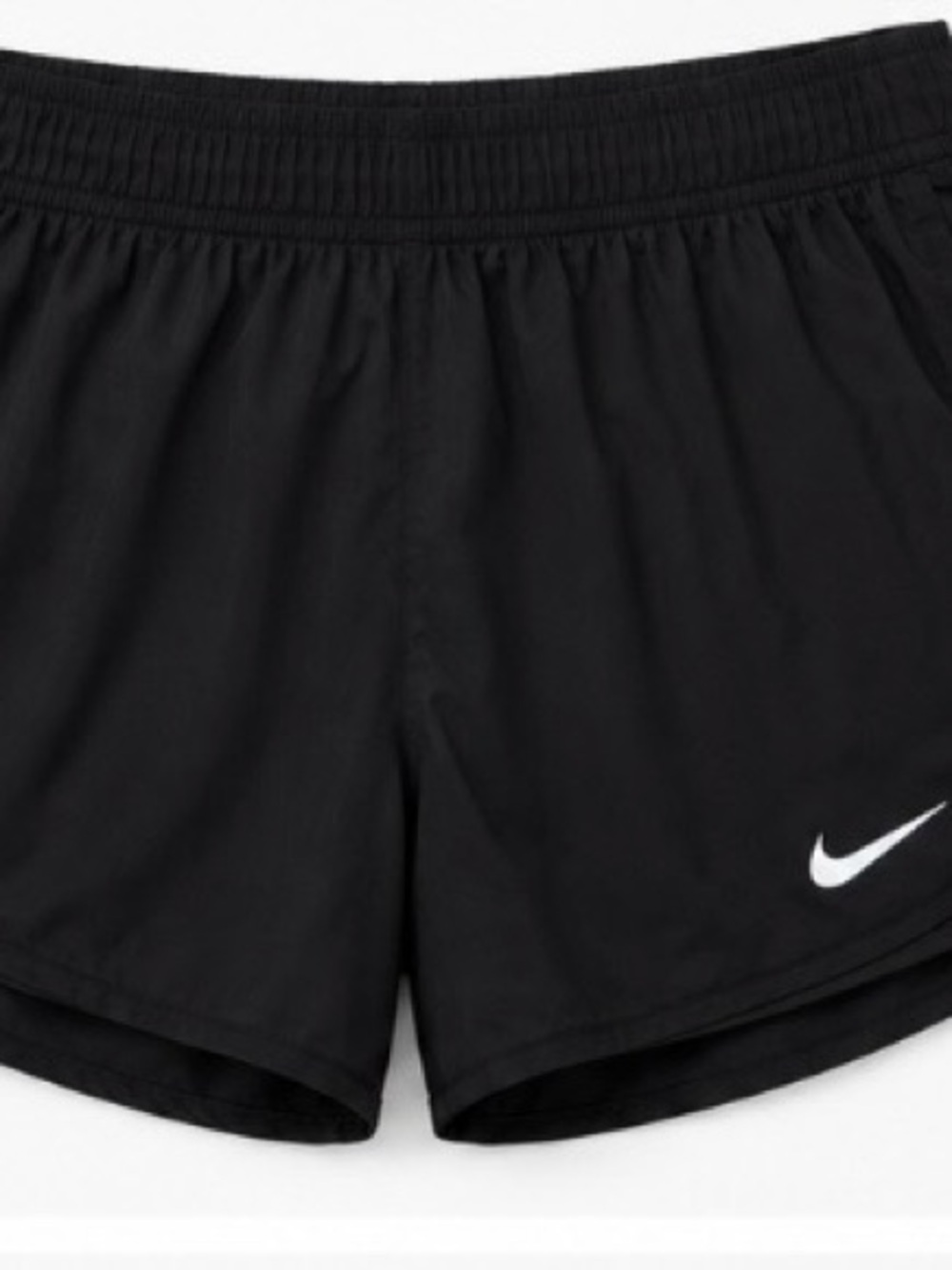 Nike Women's Black Athletic Training Shorts with White Swoosh